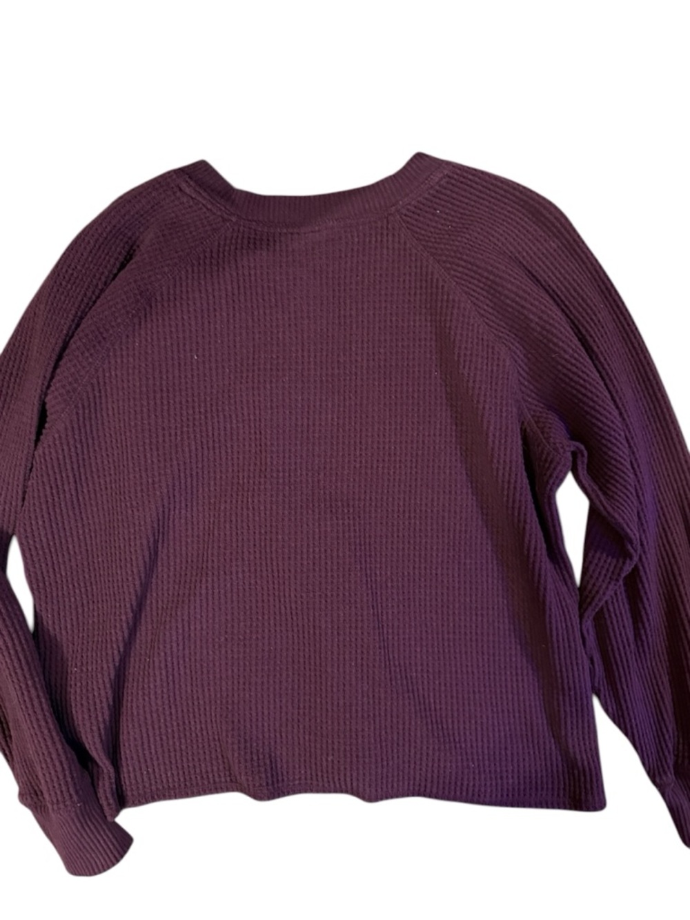 Old Navy Plum Waffle Knit Henley Top - Picture 2 of 3